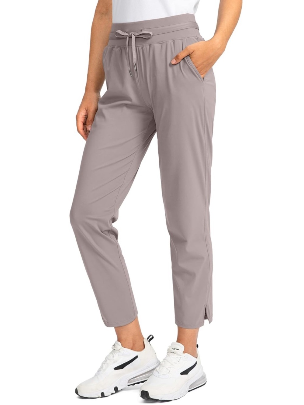 Soothfeel Pants Pockets 7/8 Stretch High Waisted Sweatpants Travel Athletic Work